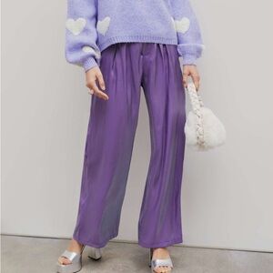 💜 Metallic Purple Cider Wide Leg Disco Pants 💜